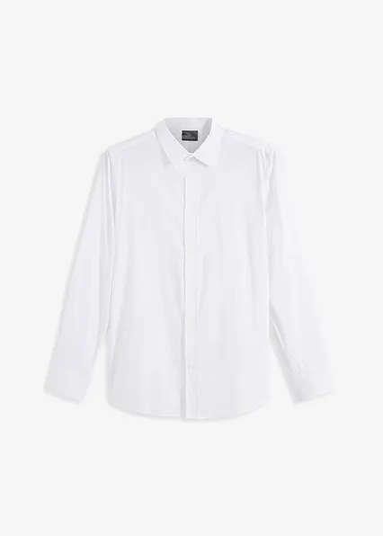 Business-Hemd mit Stretch, Slim Fit in weiß von vorne - bonprix