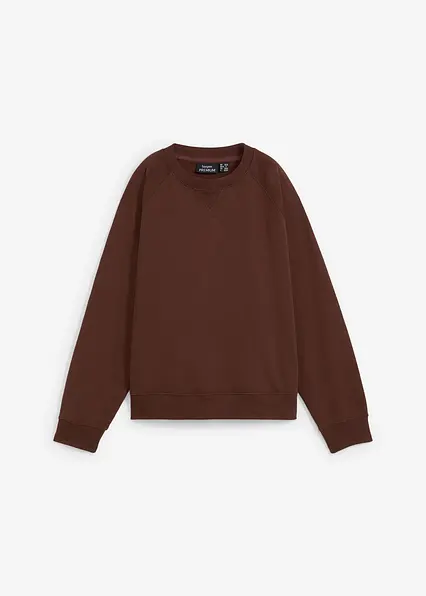 Oversize-Sweatshirt aus reiner Bio-Baumwolle in braun von vorne - bonprix