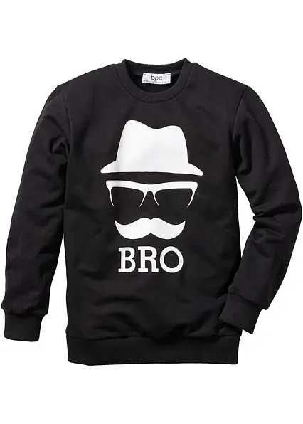 Sweatshirt aus reiner Bio-Baumwolle in schwarz von vorne - bonprix
