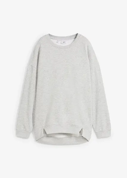 Oversize-Sweatshirt in grau von vorne - bonprix