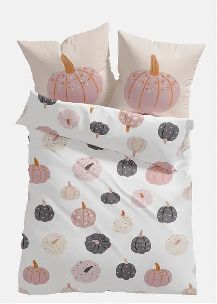 Bettwäsche mit Kürbissen in weiß von vorne - bonprix