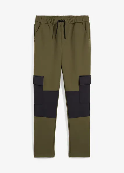 Softshell-Cargohose, weitenverstellbar in grün von vorne - bonprix