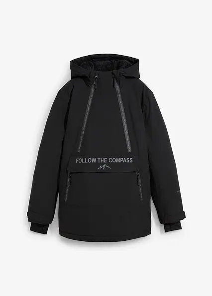 Gefütterter Windbreaker in schwarz von vorne - bonprix