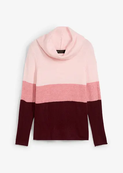 Rollkragenpullover in rosa von vorne - bonprix
