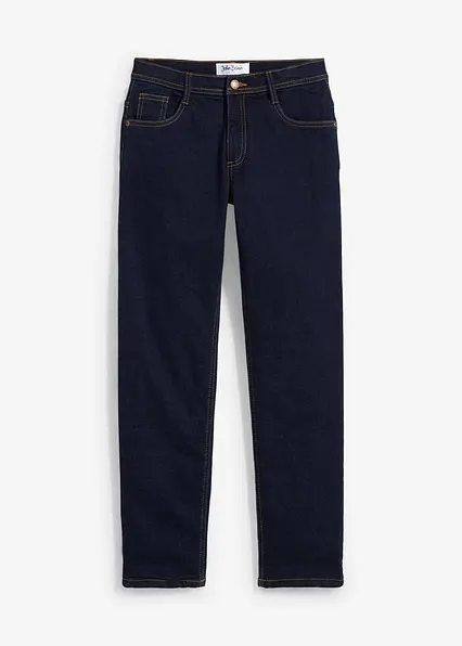 Regular Fit Thermojeans mit Jerseyfutter, Straight in blau von vorne - bonprix