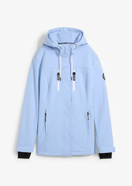 wasserabweisende Softshelljacke in blau von vorne - bonprix
