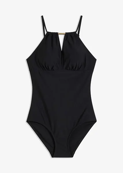 Medium Shape-Badeanzug in schwarz von vorne - bonprix