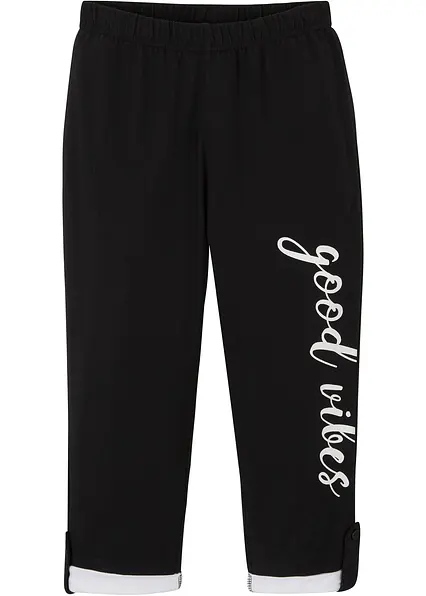 ¾ Leggings mit Bio-Baumwolle in schwarz von vorne - bonprix