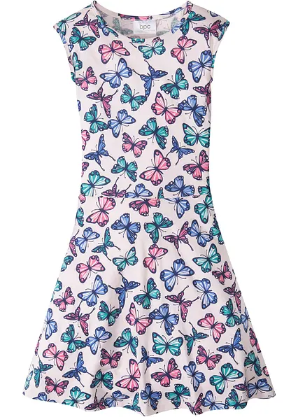 Jerseykleid aus reiner Bio-Baumwolle in rosa von vorne - bonprix