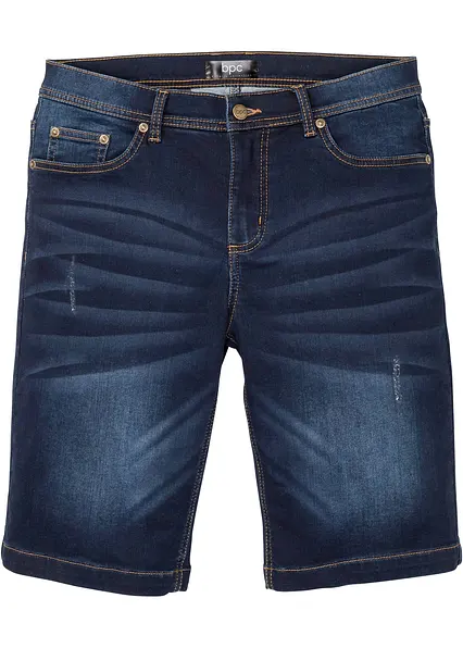 Sweat-Jeans-Bermuda m. Komfortschnitt, Regular Fit in blau von vorne - bonprix