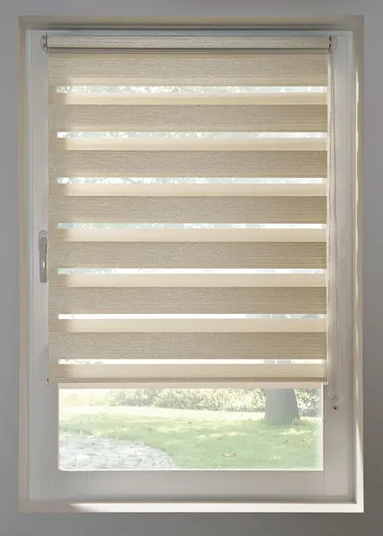 Jacquard Doppelrollo mit leichtem Glanz in beige - bonprix