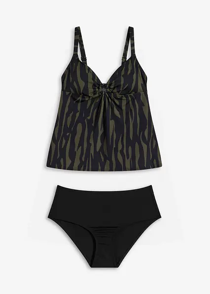 Tankini (2-tlg.Set) in grün von vorne - bonprix