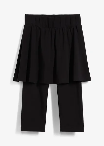 Capri-Leggings mit integriertem Rock in schwarz von vorne - bonprix