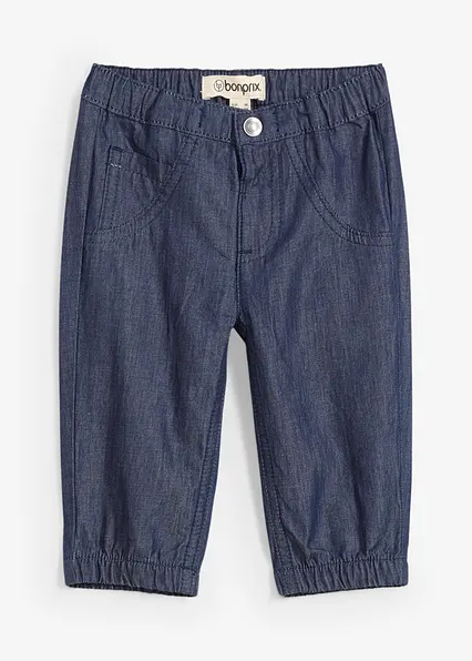 Schlupfjeans aus reiner Bio-Baumwolle in blau von vorne - bonprix