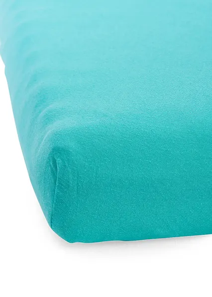 Jersey Spannbettlaken in Trendfarben in grün - bonprix