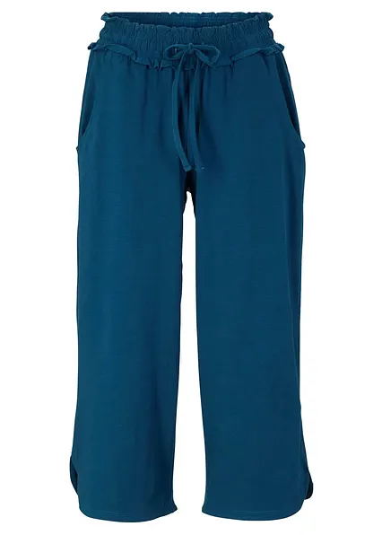 Jersey-Hose aus Baumwoll-Mix in petrol von vorne - bonprix