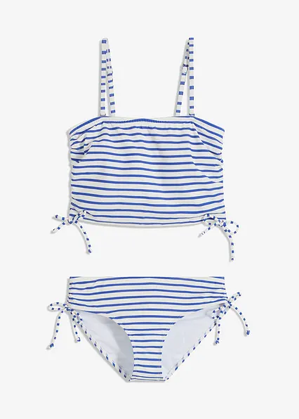 Bandeau-Bikini mit abnehmbaren Trägern (2-tlg.Set) in weiß von vorne - bonprix