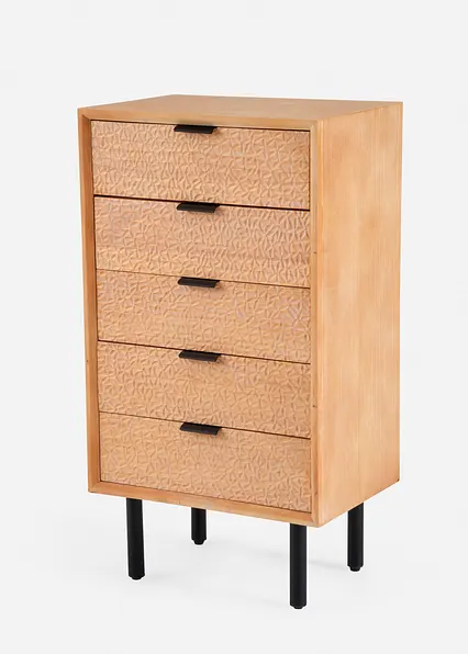 Kommode mit geschnitzten Schubladen in beige von vorne - bonprix