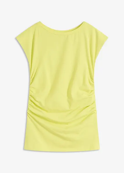 Shirt aus Baumwolle  mit Stretch in gelb von vorne - bonprix