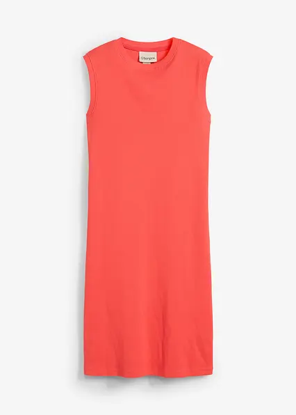 Jerseykleid aus reiner Bio-Baumwolle in rot von vorne - bonprix