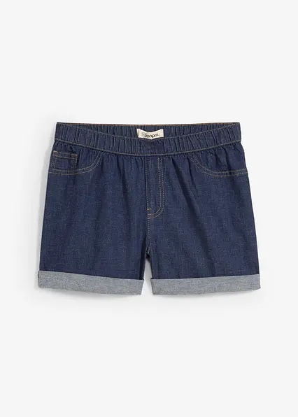 Jeans-Shorts Mid Waist in blau von vorne - bonprix