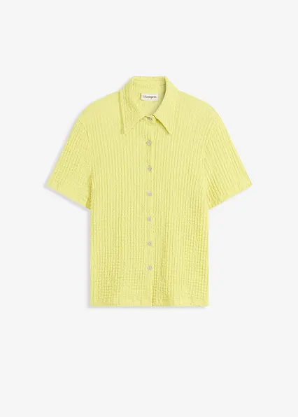 Shirtbluse mit Struktur in gelb von vorne - bonprix