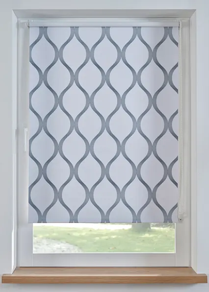 Verdunkelungsrollo mit Grafikdruck in weiß - bonprix