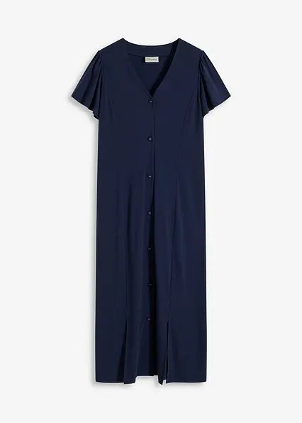 Shirtkleid mit Schlitz in blau von vorne - bonprix