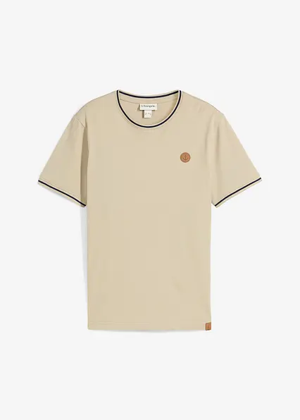 T-Shirt aus reiner Bio-Baumwolle in grün von vorne - bonprix