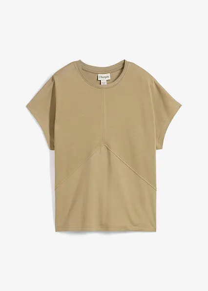 T-Shirt aus reiner Bio-Baumwolle in grün von vorne - bonprix