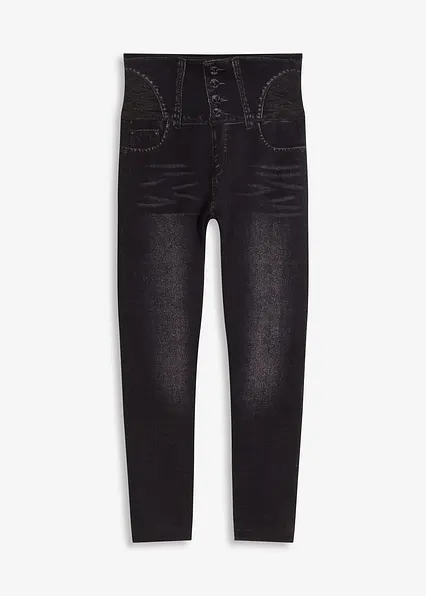 Shape Seamless Leggings Jeansoptik mit starker Formkraft in schwarz von vorne - bonprix