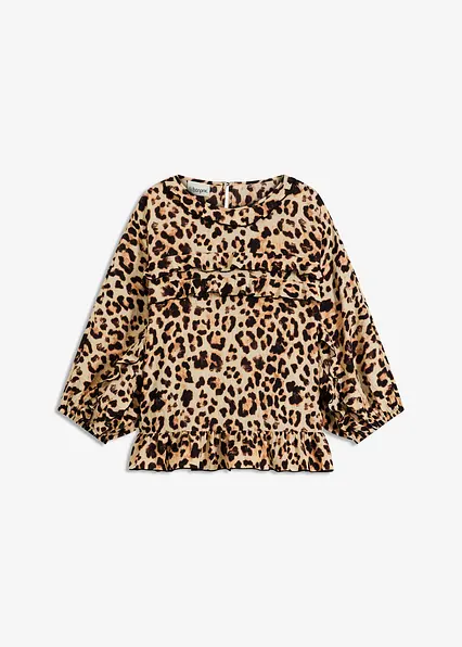 Bluse aus feinem Viskose-Mix in beige von vorne - bonprix
