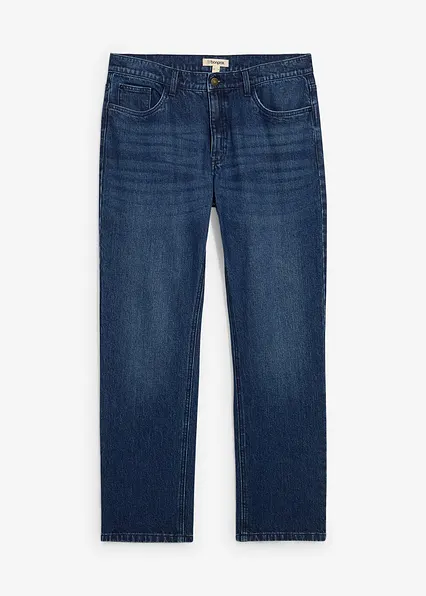 Relaxed Fit Stretch-Jeans, Straight in blau von vorne - bonprix