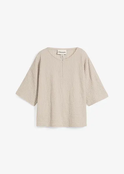 Oversize-Shirt in grau von vorne - bonprix