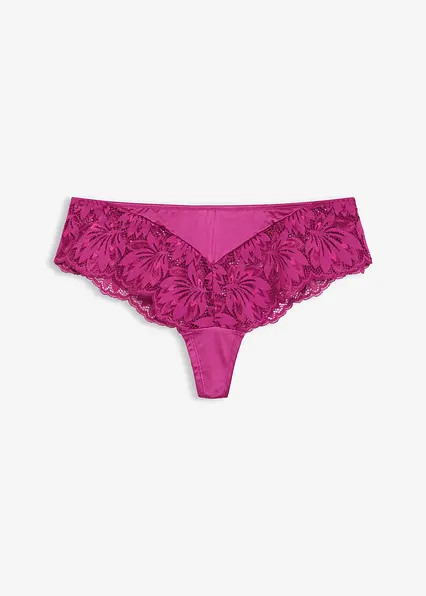 String Panty aus glänzendem Material in lila von vorne - bonprix