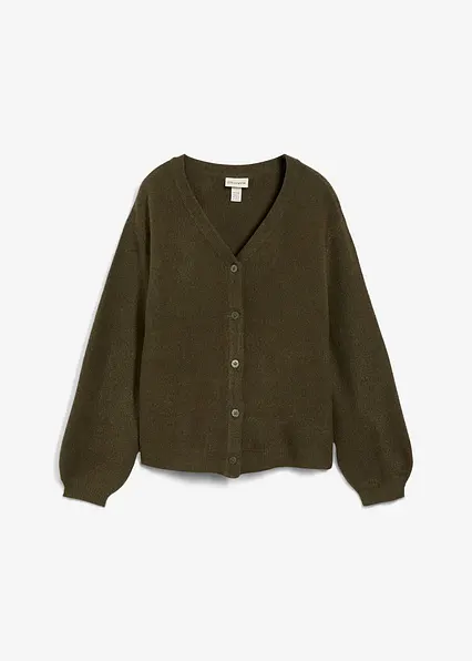 Strickjacke in grün von vorne - bonprix