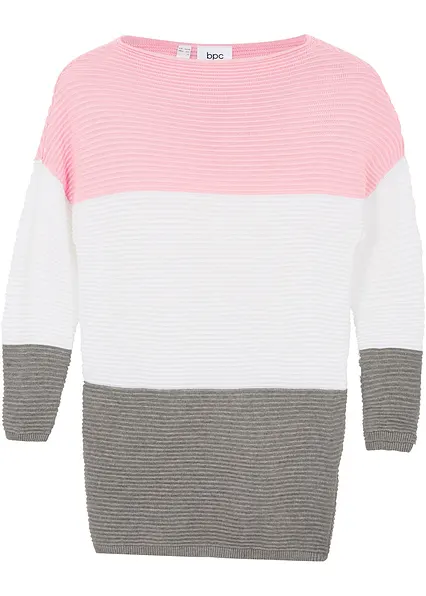Longpullover in rosa von vorne - bonprix
