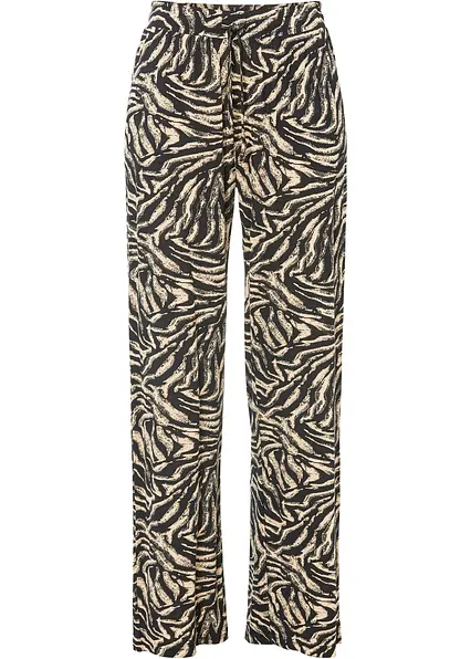Jersey-Hose aus fließendem Viskose-Mix in schwarz von vorne - bonprix