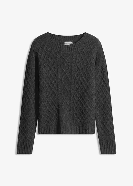 Pullover in grau von vorne - bonprix