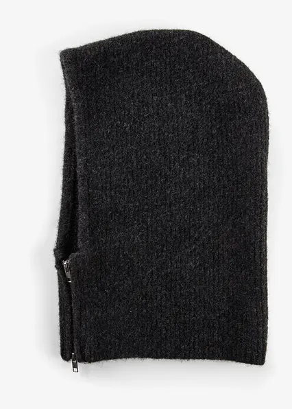 Strickkapuze in grau von vorne - bonprix