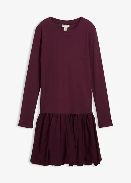 Shirtkleid mit Ballonrock in braun von vorne - bonprix