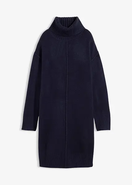 Strickkleid mit Ziernaht in blau von vorne - bonprix
