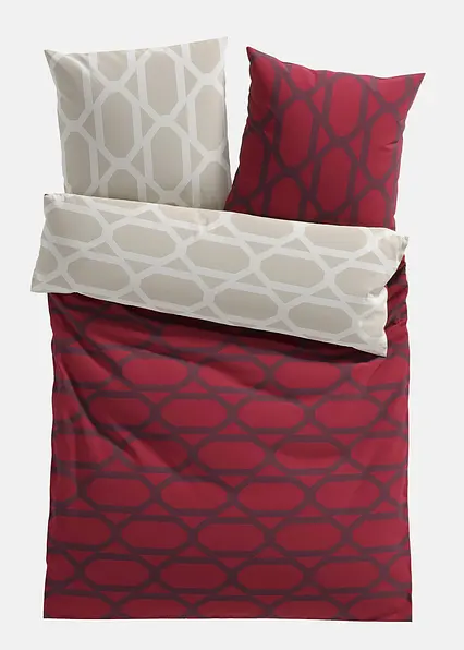 Wendebettwäsche mit grafischem Design in lila von vorne - bonprix