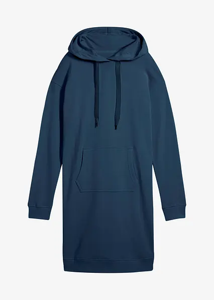 Sweatkleid mit Bio-Baumwolle in blau von vorne - bonprix