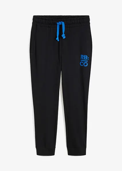 Jogginghose mit Kontrastdetails in schwarz von vorne - bonprix