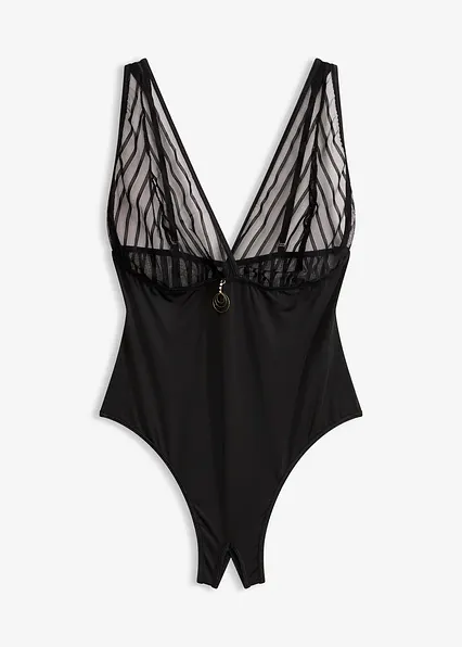 Stringbody ouvert in schwarz von vorne - bonprix