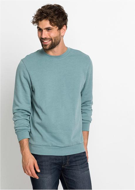 Sportliches Sweatshirt mit Rundhals Ausschnitt mineralgrün Sportliches Sweatshirt mit Rundhals Ausschnitt mineralgrün