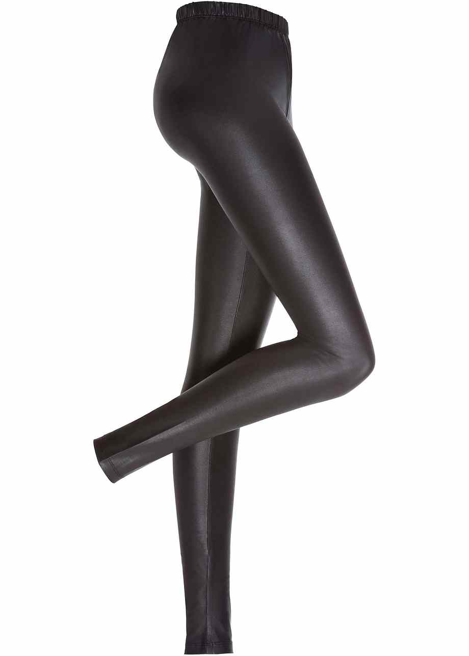 Modische Leggings mit leichtem Glanzeffekt - schwarz