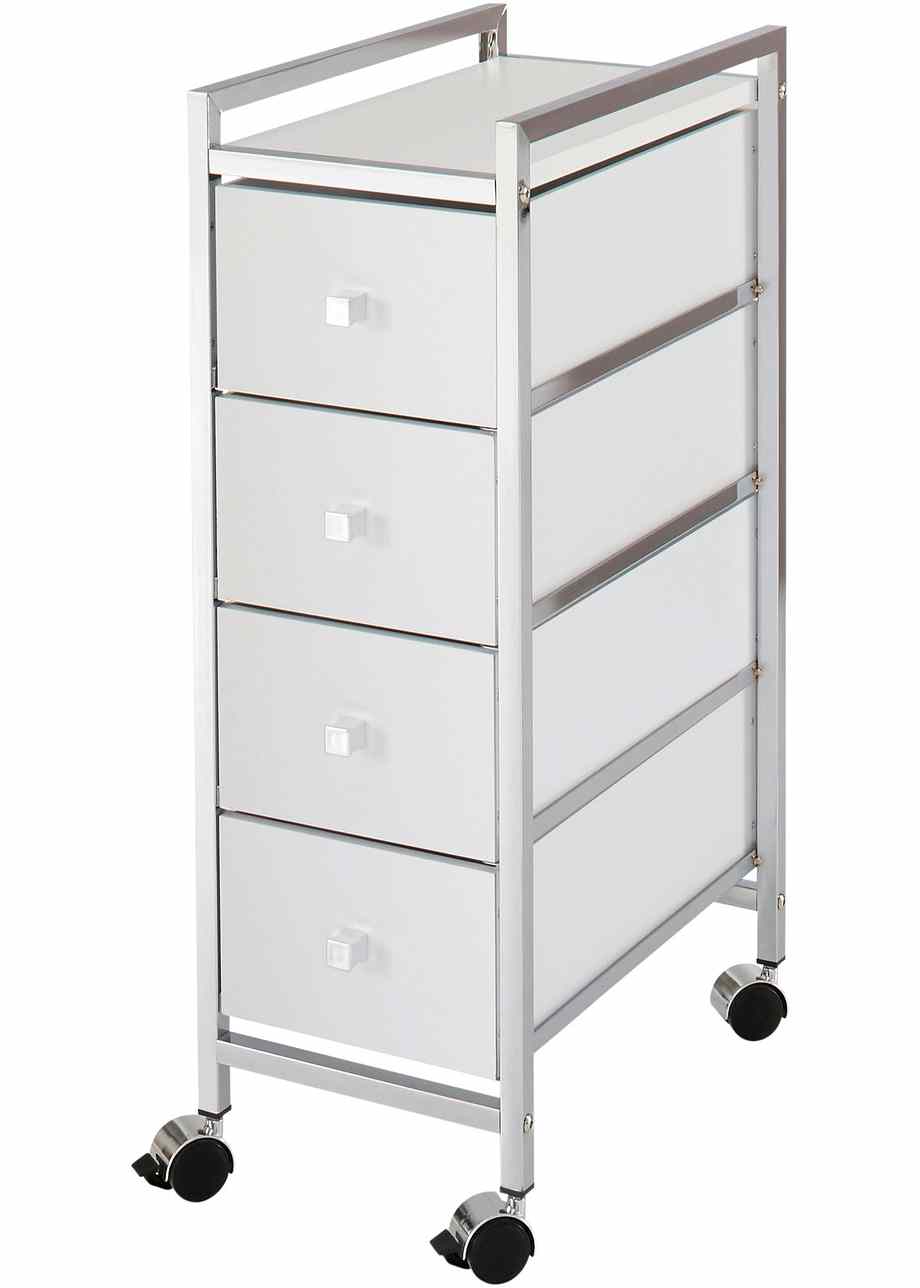 Dieser Rollcontainer ist ein praktisches Stauraumwunder - silber/weiß ...