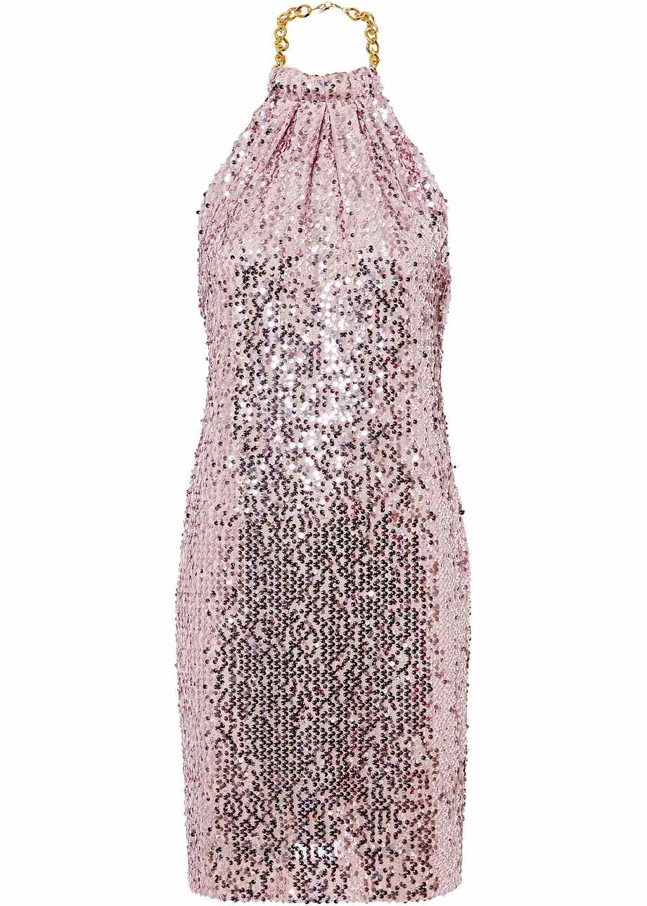 Widmann Paillettenkleid Merry Christmas – Rot/weiß, Größe M, Für Karneval & Partys